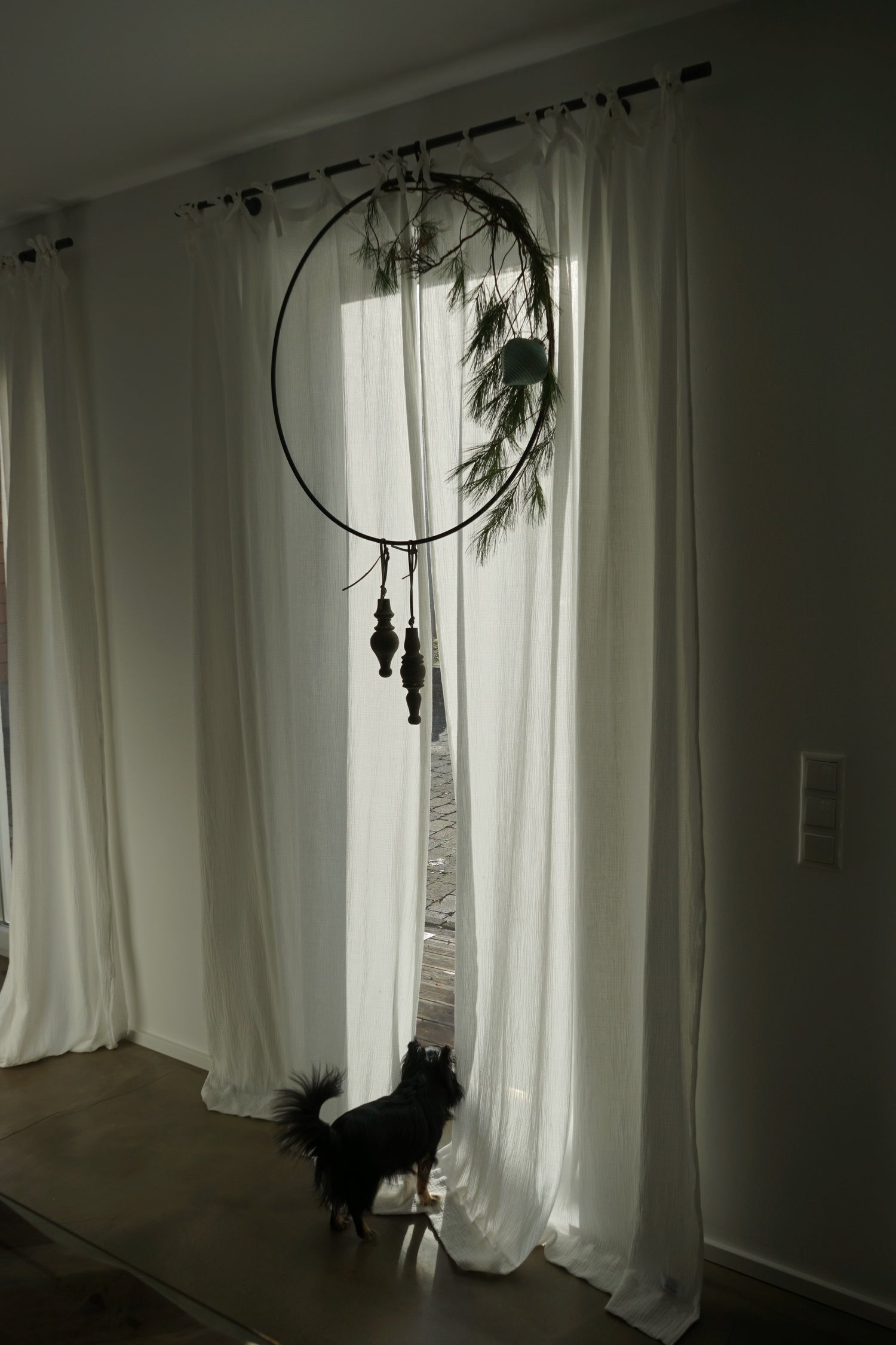 BIO Musselin Vorhang lang (140 cm x 245 cm) WEIß