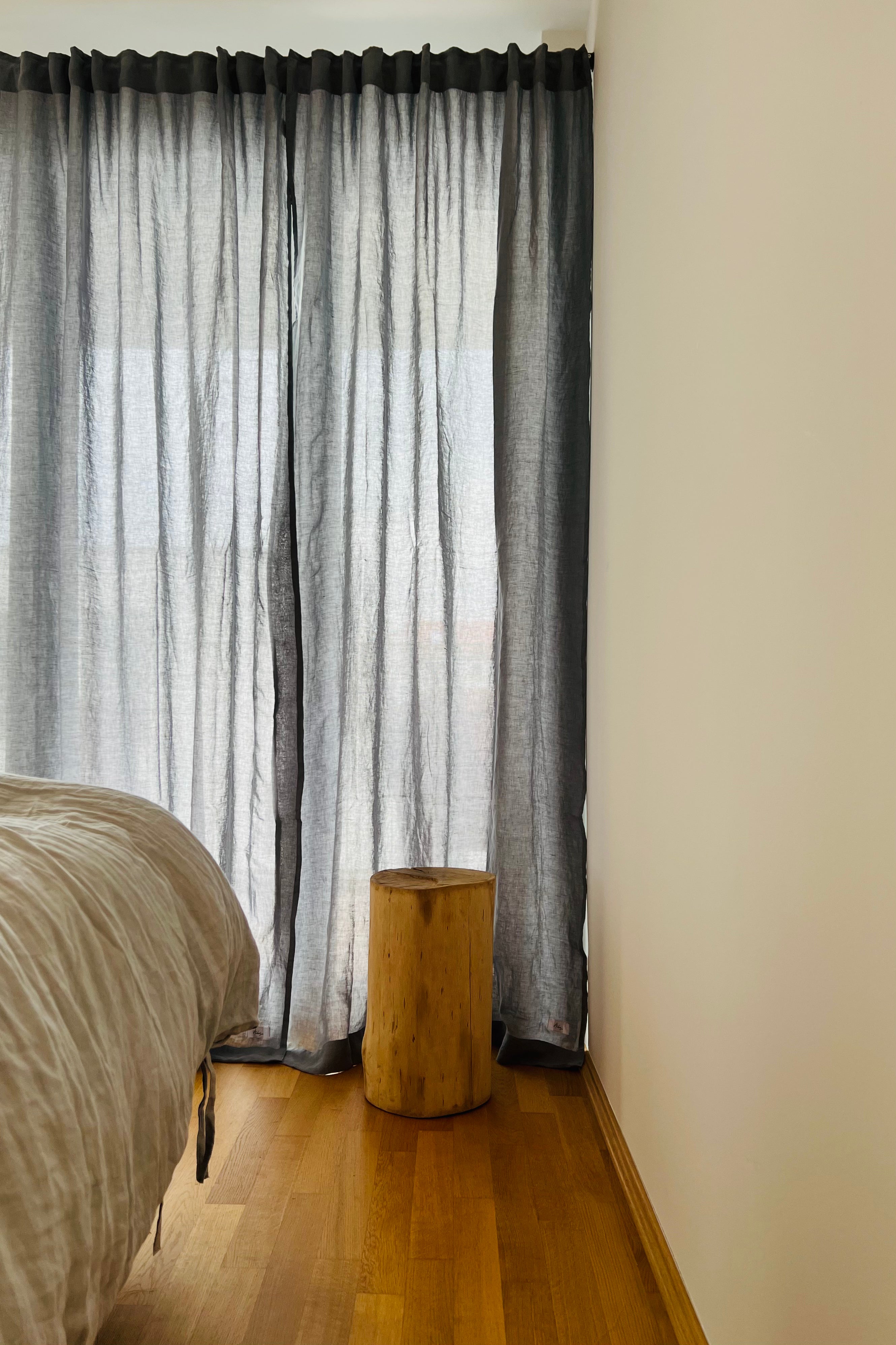 leinen-vorhang lang (140 cm x 245 cm) grau – andersundso