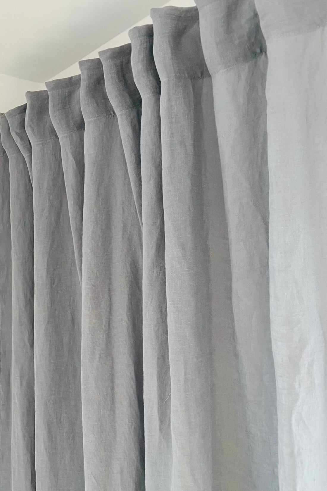 Leinen-Vorhang lang (140 cm x 245 cm) GRAU